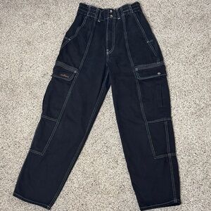 BDG Urban Outfitters Black Straight Leg Relaxed Fit Cargo Pants Denim
